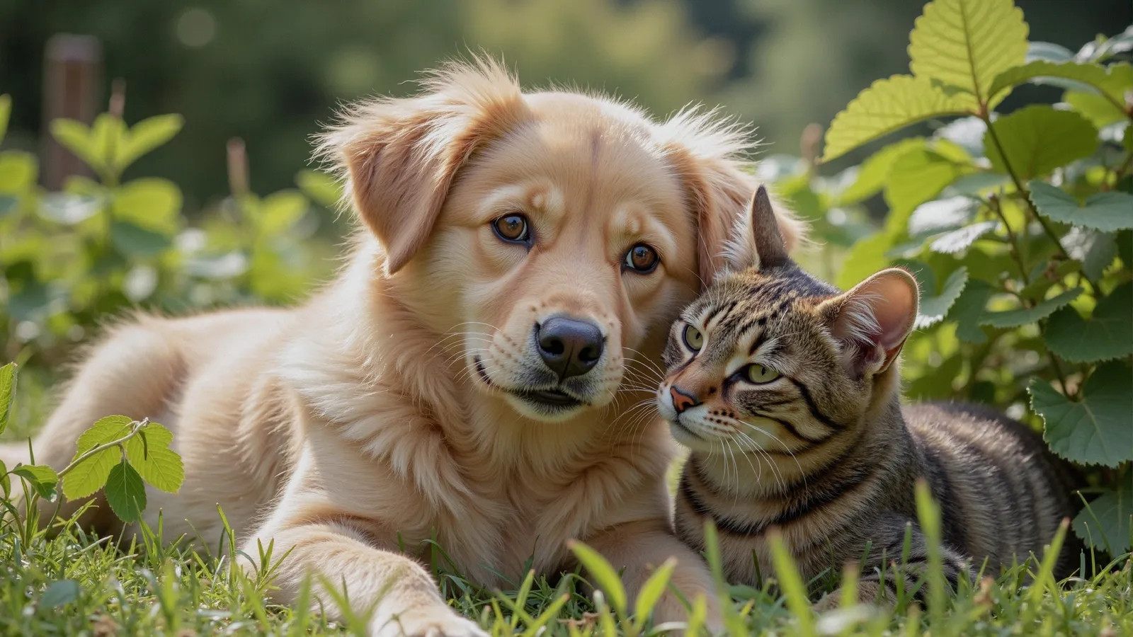 perro y gato jardin Ayudar a calmar
