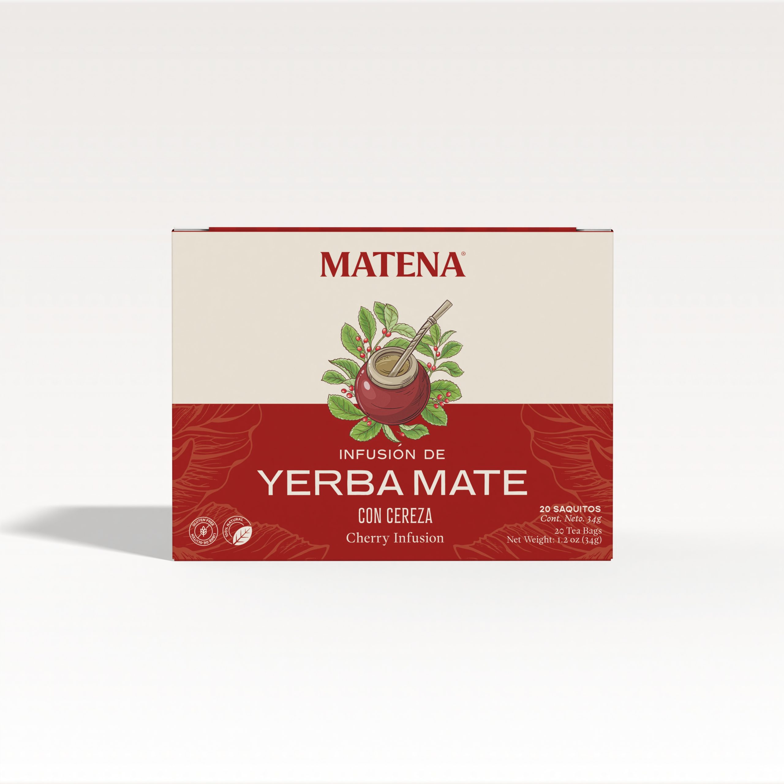 Caja Yerva Mate con cerezas natural